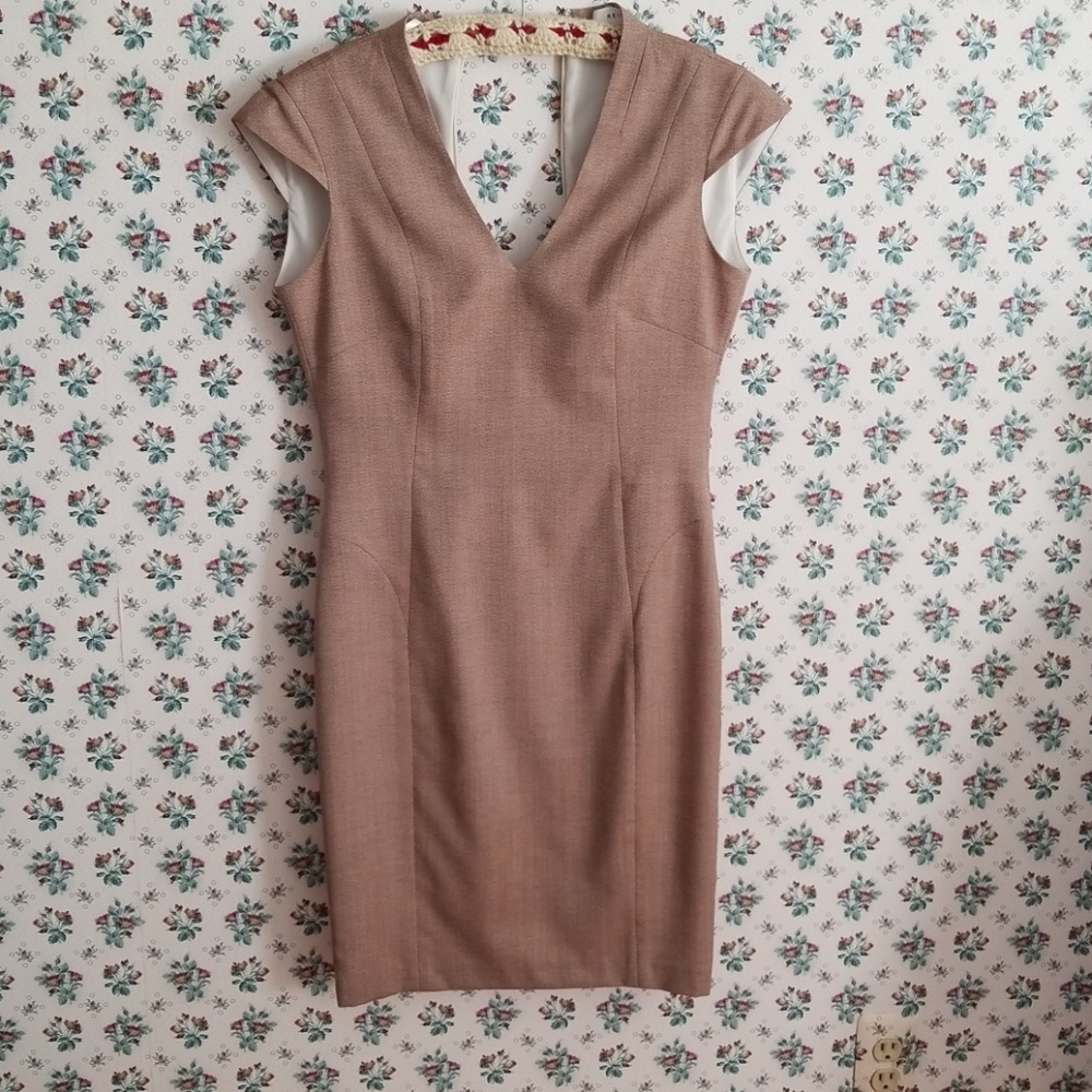 Reiss Tailored Turner Dress in Burnt Rose